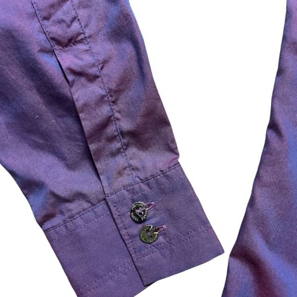 Versace Jeans Two tone Purple button down long sleeve shirt size Small - Picture 5 of 11